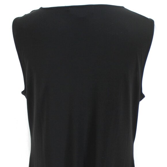 Calvin Klein Maxi Dress Womens Size L Solid Black Sleeveless Cowl Neck Knit - Picture 6 of 7